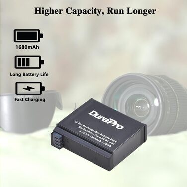 Акумулятор DuraPro 4X 1680mAh + LCD зарядний пристрій Dual USB для GoPro 4 / Hero 4 AHDBT-401