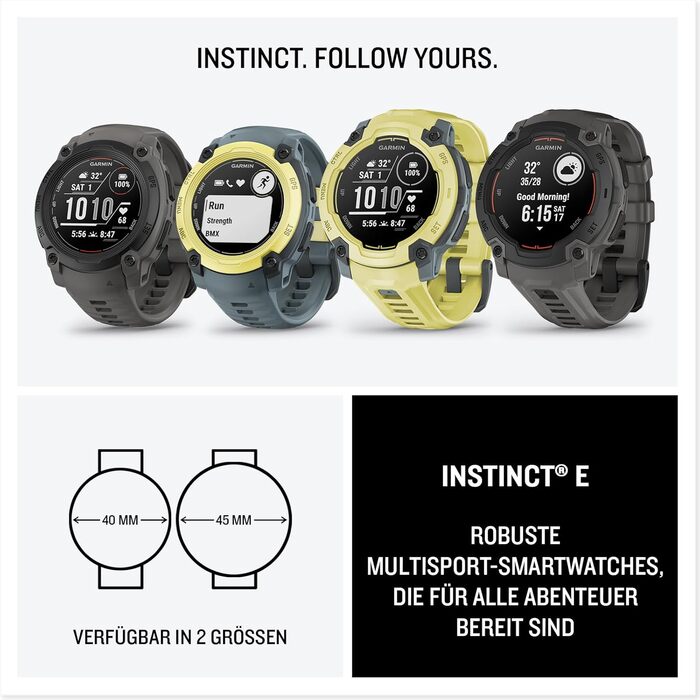 Розумний годинник Garmin Instinct E – Multisport, AMOLED, 1.3
