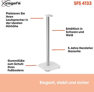 Стійка Vogel's SFS 4113 для Sonos ERA 100: надійна та стильна | Білий колір | З прихованням кабелів | Сертифікат TÜV