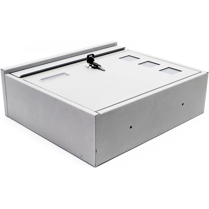 Поштовий ящик Wiltec V12 сталевий оцинкований сріблястий з замком, вікном та табличкою для імені 360x115x320 мм