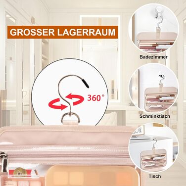 Чоловіча/Жіноча косметичка-органайзер для подорожей з прозорим відділенням, для зберігання косметики та туалетних аксесуарів, чорного кольору