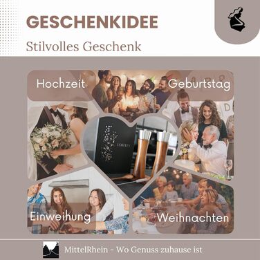 Мельниця для солі та перцю LORELEY® Mittelrhein Germany з дерев'яним корпусом та керамічним механізмом – з підставкою та пензлем – подарункова упаковка | Подарунок на весілля/новосілля (преміум нержавіюча сталь)