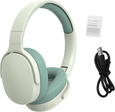 Навушники HiFi Bluetooth з активним шумозаглушенням, складні, з мікрофоном, для спорту та подорожей (зелені)