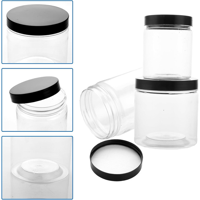 Набір контейнерів для зберігання продуктів 16 шт. (240мл + 420мл) з кришкою, BPA-Free, прозорі