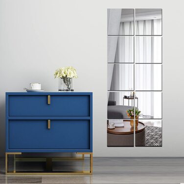 Дзеркало настінне повноекранне, акрилове, без рами, 40 x 100 см. Ідеально для дому, фітнесу та танців