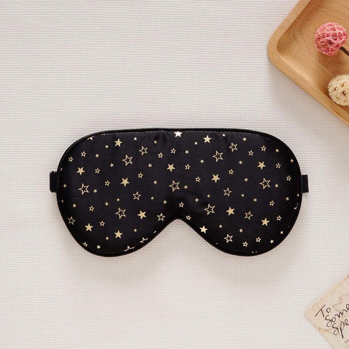 Шовкова маска для сну Townssilk, 100% шовк, регульовані стрічки, комфортна, м'яка, Goldenstar, 1 шт.