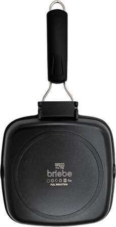 Гриль-сковорода Brieve Black Titanium індукційна, алюмінієва, з антипригарним покриттям, складана, 20x20 см