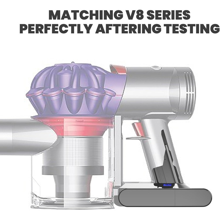 Акумулятор V8 6000mAh Powtree для пилососа Dyson SV10 (2 фільтри + викрутка + 3 шурупи + щітка)