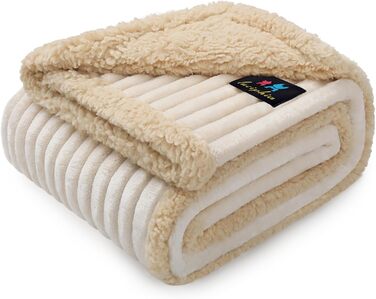 Водонепроникний плед для собак Luciphia, миючий, для собак, котів, цуценят. М'який флісовий плед з Sherpa для ліжка, дивана, софи. Розмір 102*145 см, бежевий