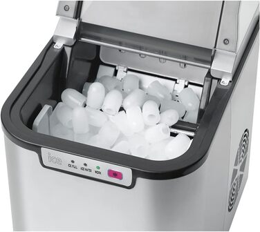 Машина для приготування льоду Clatronic EWB 3785 Inox | Швидке приготування льоду за 10 хвилин | Самоочищення | 12 кг/24 години | 1,5 л резервуар для води