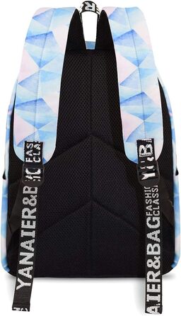 Шкільний рюкзак для дівчаток та хлопців: модний, водонепроникний, з відділенням для ноутбука, світло-блакитний