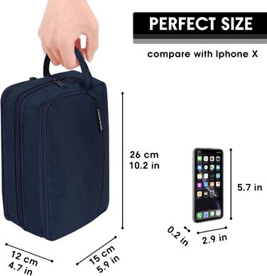 Чоловічий дорожній набір для туалетних речей WANDF, косметичка-органайзер для подорожей (Denim Pure Marineblau)