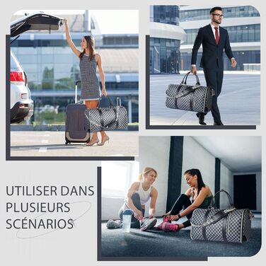 Сумка-трансформер для подорожей 50 л, 2-в-1 з водонепроникним взуттям та системою проти зминання – для жінок та чоловіків, ідеальна для ділових поїздок та відпочинку (Чорна)