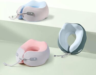 Подушка для шиї Rose з Memory Foam: зручна підтримка голови та шиї для подорожей (літак, авто, поїзд, офіс)