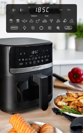 Аерофритюрниця Mozano 5л, потужна безнамастильна фритюрниця 1500 Вт
