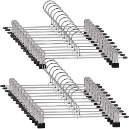 30 см металеві вішалки для штанів, 20 шт. з антиковзними затискачами для штанів, спідниць, шкарпеток, білизни