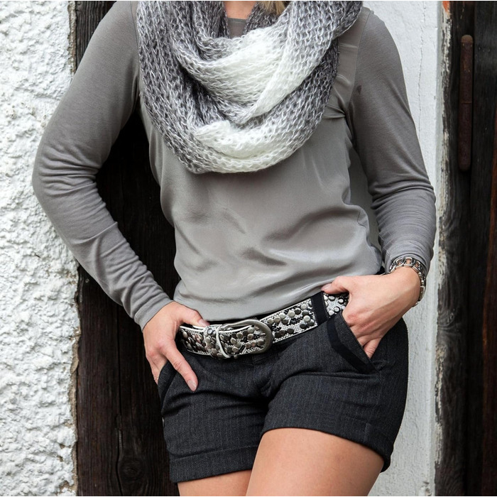 Жіночий ремінь StyleBREAKER з декоративними заклепками, штучна шкіра, темно-сірий, регульований