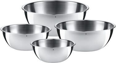 WMF Gourmet Bowl Set, 4-Piece, Stainless Steel Bowls for the Kitchen 1.0L - 3.5L, Mixing Bowls, Salad Bowls, Serving Bowls, Cromargan, Nesting