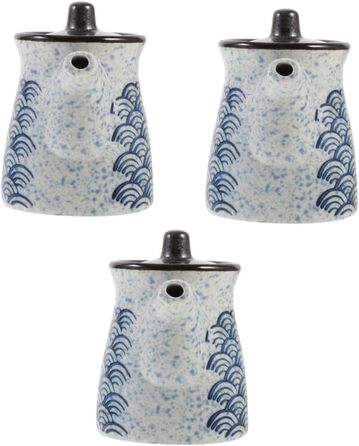 PartyKindom 3St Japanese Oil and Vinegar Pot Mini Sauce Bottles Seasoning Vinegar Bottle Refillable Water Bottles Kitchen Machine Cookware Small Vinegar Jars Japanese Vinegar Dispenser Ceramic