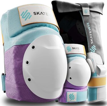 Захисний комплект SKATEWIZ для роликів для дорослих і підлітків, 6 предметів, неопренові наколінники з фіксацією, німецький бренд