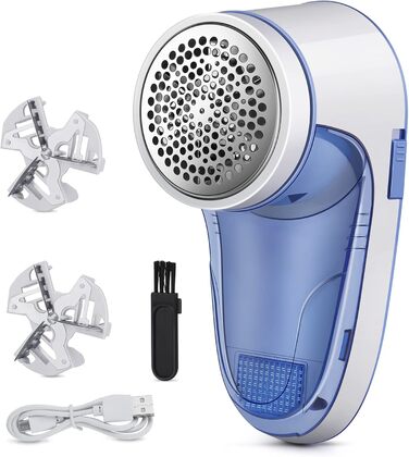 Електричний видалення ворсу для одягу, з USB-кабелем, змінна насадка, для пуловерів та вовни (зелений)