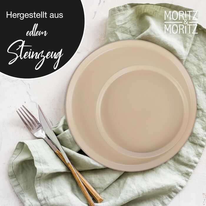 Набір посуду Moritz & Moritz NORDIC на 6 осіб (48 предметів) - 18-ти частинний набір посуду з кераміки в скандинавському стилі - міцний набір тарілок на 6 осіб для повсякденного використання та гостей - комбінований сервіз
