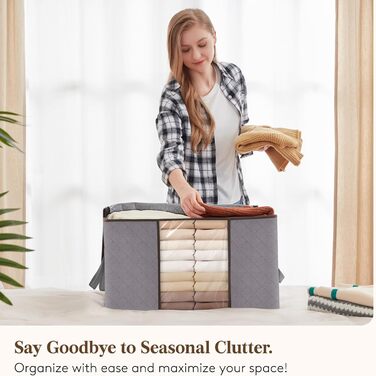 Органайзер для зберігання речей Lifewit (3 шт, 90л) - коробки для білизни, одягу, постільної білизни, сірого кольору