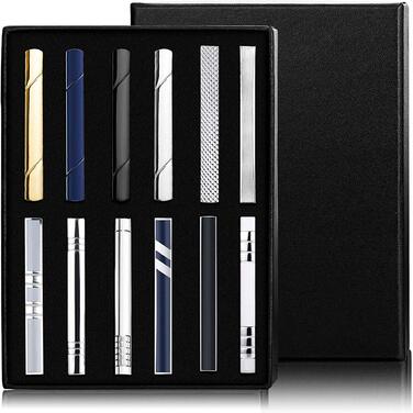 Затискач для краватки YADOCA 10-12 шт. Slim, набір для бізнесу, подарункова коробка