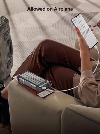 Портативний зарядний акумулятор Solar Powerbank 26800mAh з MagSafe, 30W USB-C, бездротовий заряд 15W, LED, ліхтарик, чорний