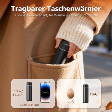 Електричні грілки для рук EXTSUD 2 шт. 5000mAh з USB-живленням, 3 режими нагріву, Powerbank для відпочинку на природі, гольфу, зимових подарунків