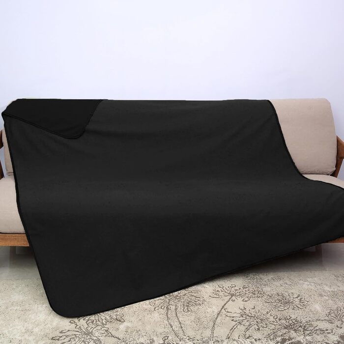 Водонепроникний килимок для собак Kritter Planet, м'який, захист від сечі, для дивану, ліжка, авто, меблів, XXL (229 x 203 см), (L(150 x 120 см), чорний/чорний)