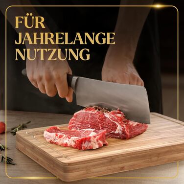 Дерев'яний обробний стіл Deer & Oak з бамбуком, 40 x 30 x 3,8 см - для м'яса, овочів та хліба