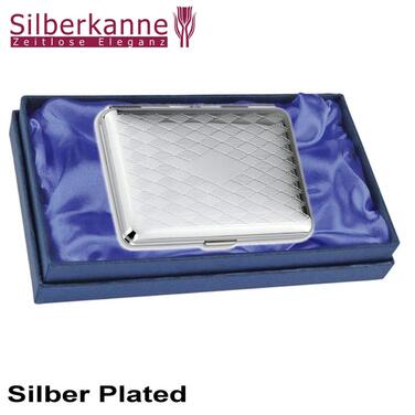 Преміум сріблястий двосторонній портсигар Silberkanne Frankfurt 6,5x9,5 см, високоякісне посріблення