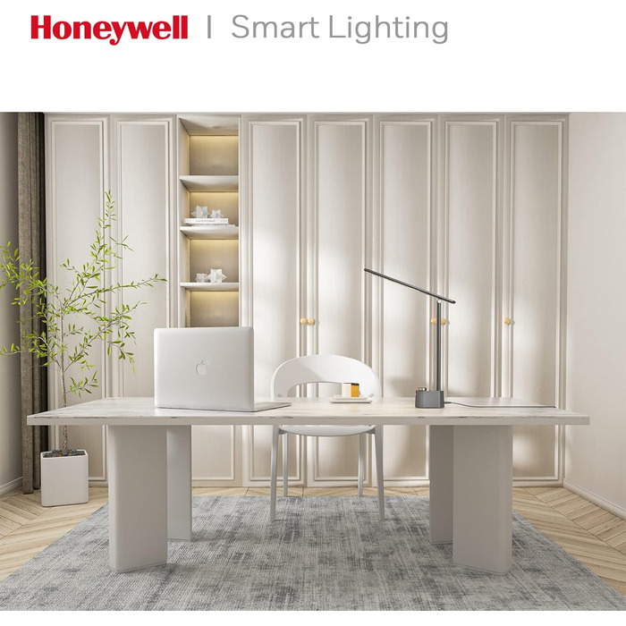 Лампа настільна Honeywell з USB-портом – регульована, для очей, для дому/офісу, складана, портативна, сіра, HWT-H01