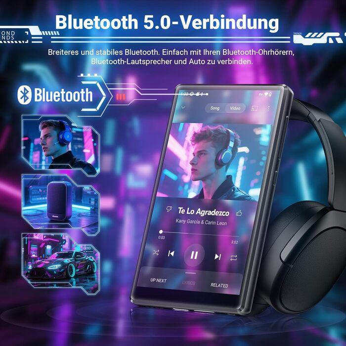 MP3 плеєр Mechen 256GB Bluetooth WiFi Android 13, 5.0