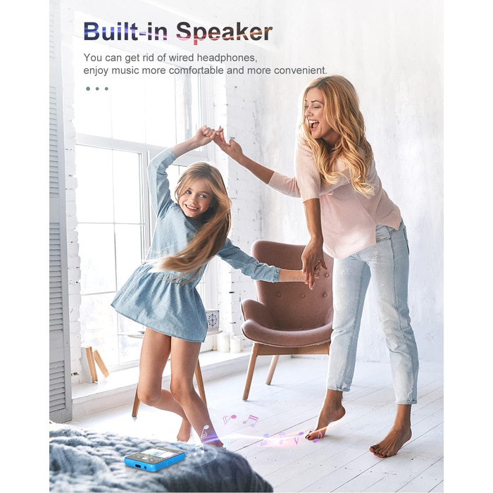 MP3 плеєр 64GB Bluetooth 5.3 HiFi з металевим корпусом, радіо FM, диктофон, сенсорний екран 2.4