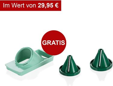Набір для нарізання овочів Genius Nicer Dicer Fusion Julietti | 16 частин | Універсальний овочеріз | Слайсер, 26.5 x 11.5 x 14.5 см, м'ятно-зелений