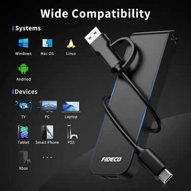Корпус для SSD M.2 NVMe з USB 3.2 Gen 2 (10Gbps), адаптер для підключення SSD, без інструментів, підтримка UASP та Trim