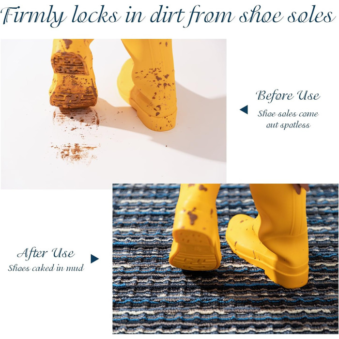 Придверний килимок 50x80 см для дому та вулиці, вологостійкий та антиковзаючий килим-грязезахист для входу, тераси та саду, що миється