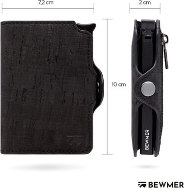 Гаманець-картхолдер BEWMER з RFID-захистом та застібкою на блискавці (чорно-червоний)