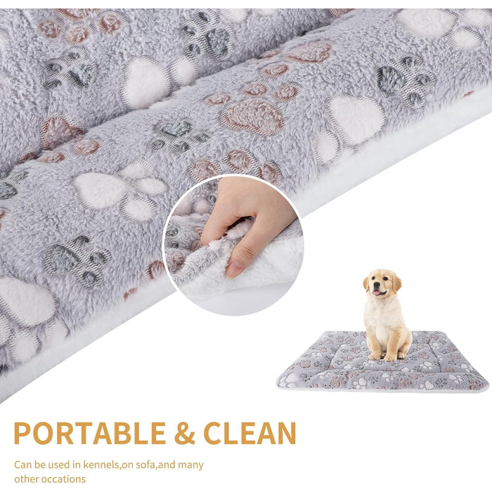 М'який флісовий лежак для собак та котів - фліс, 89x68 см (синій фон, білі зірки)