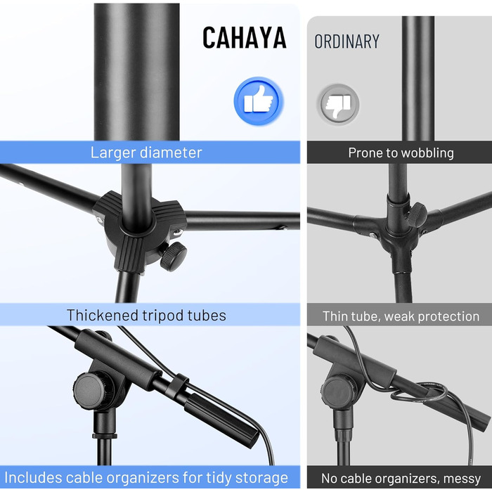 Стійка для мікрофона Cahaya CY0239: металева, портативна, з чохлом для вокалу, виступів, весіль та вулиці