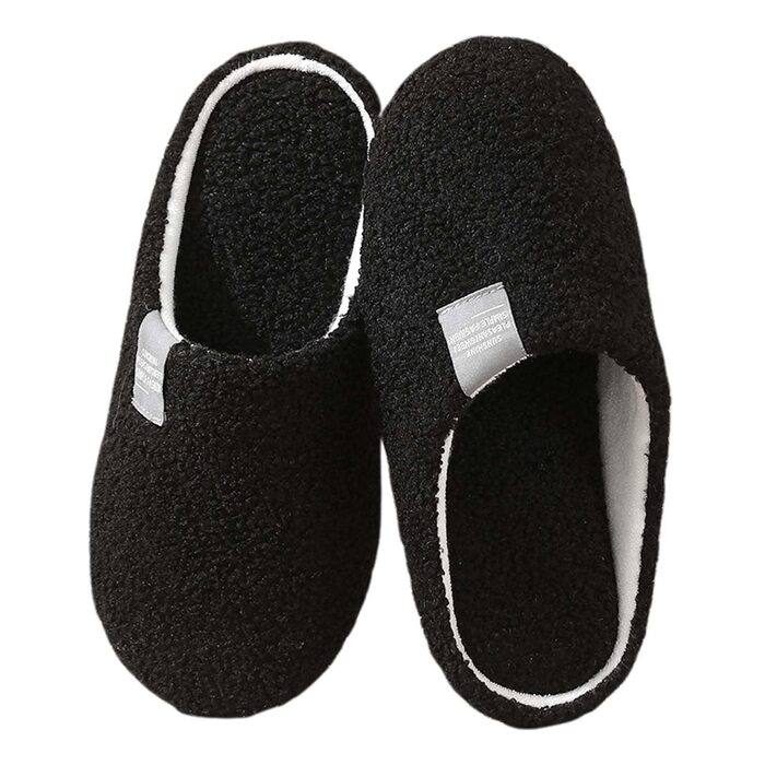Чоботи додому зимові, плюшеві, теплі та зручні тапочки для дому та вулиці, антиковзні, дихаючі гостьові тапочки для жінок та чоловіків, чорні 40/41 EU