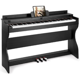 Електронне піаніно MUSTAR 88 клавіш з табуретом, цифрове піаніно, чорне. USB/MIDI, LCD, для початківців