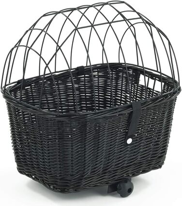 Корзина для велосипеда Tigana з прутів для багажника, 50 x 38 см, чорна (S-S), з подушкою