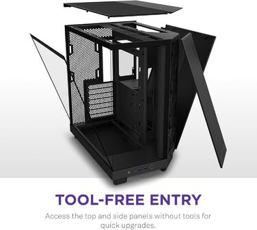 NZXT H6 Flow: Корпус ПК Mid-Tower з двома камерами, чорний, з 3 вентиляторами 120 мм