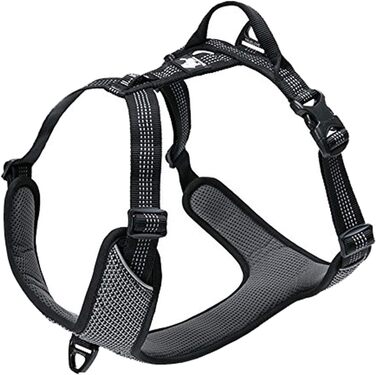 TRUE LOVE Dog Harness Outdoor Adventure II, reflective vest with 2 leash attachments, matching leash and collar available, TLH6071
