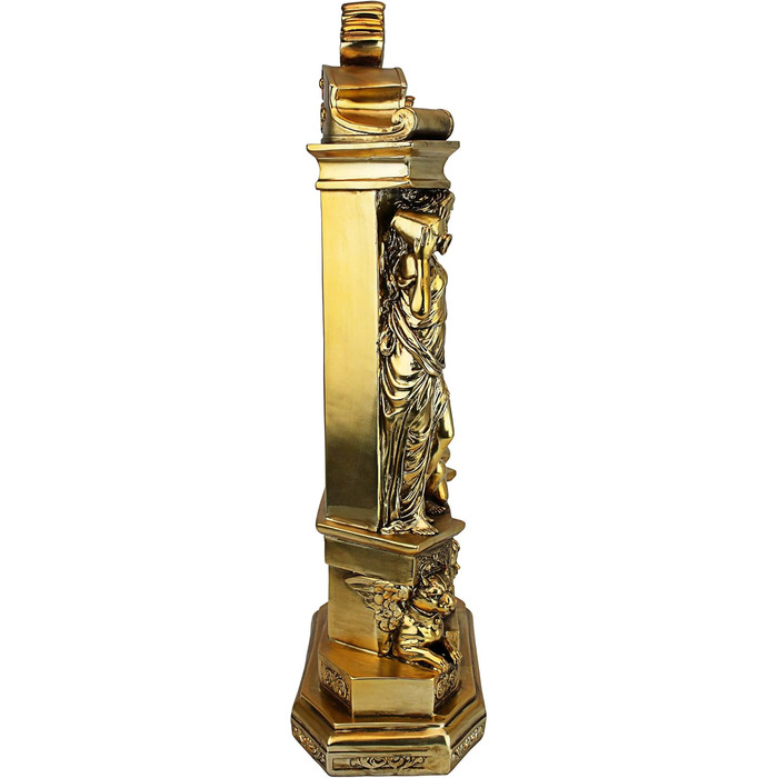 Design Toscano Chateau Chambord Classic Fireplace Clock, Polyresin, Gold-Finish, 51 cm