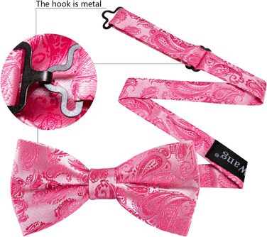 Батерфляй (метелик) для чоловіків Barry.Wang, шовк, візерунок павич, краватка-метелик, нагрудна хустинка та запонки, для весілля, свят, формальних заходів (рожевий)