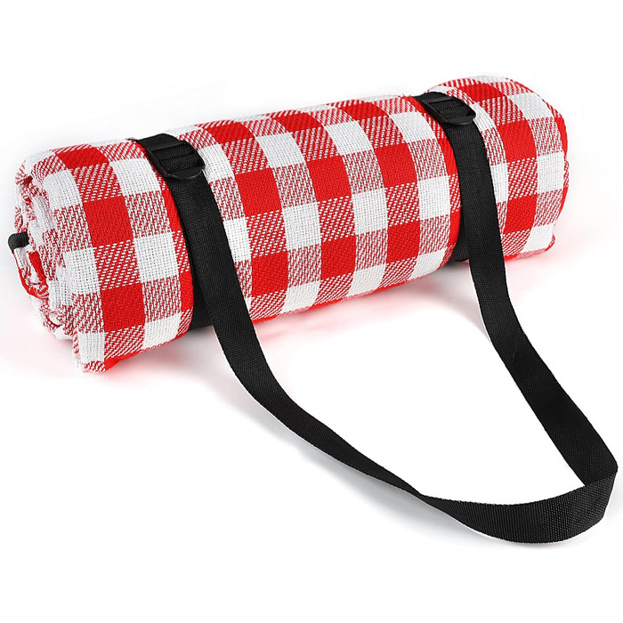 Ben & Bel Water/Sand/Dirt-Repellent Picnic Blanket with PU Handle, for Outdoor Use, Dark Green, Square, 150 x 200 cm, XL (04)